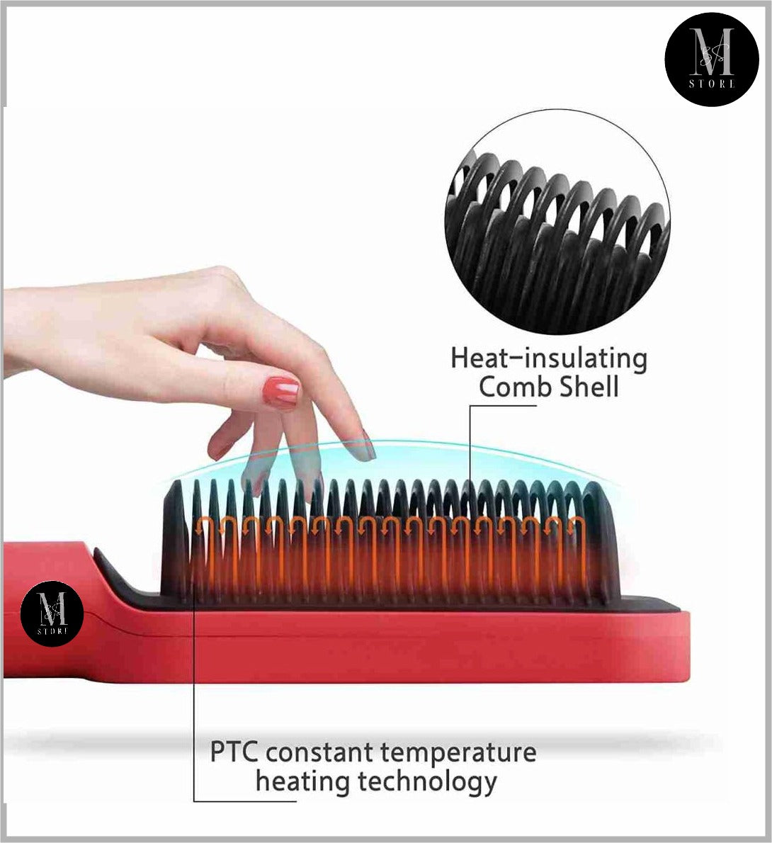 HQT-909B 2-in-1 Electric Hair Straightener & Curling Comb Brush