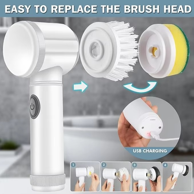 Magic Brush Rechargeable Electric Cleaning Brush – Wireless Scrubber for Bathroom, Bathtub & Tiles