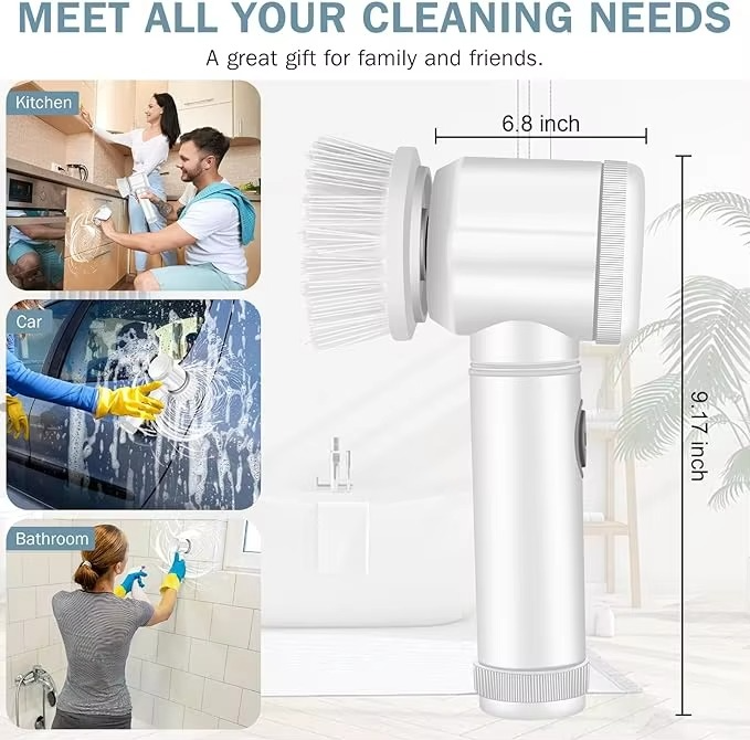 Magic Brush Rechargeable Electric Cleaning Brush – Wireless Scrubber for Bathroom, Bathtub & Tiles