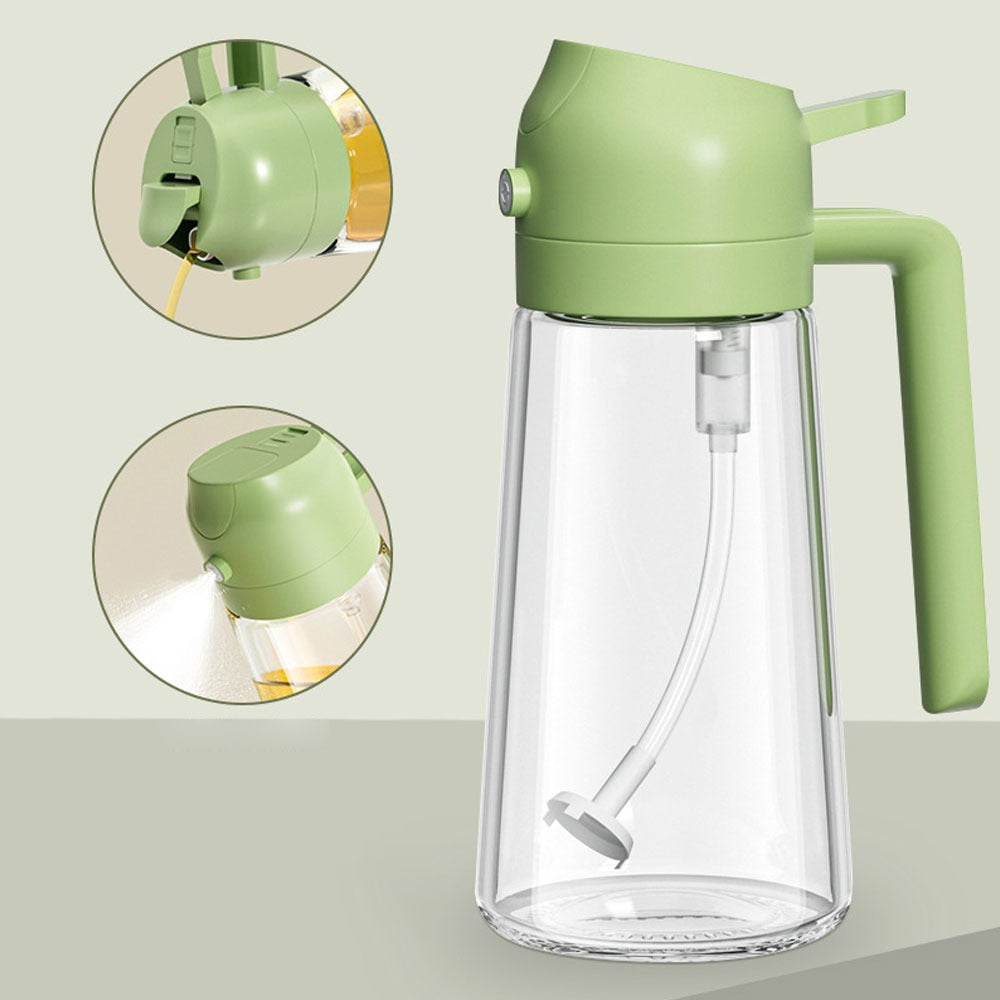 2-in-1 Oil Sprayer Bottle for Kitchen – Spray & Pour Cooking Oil Dispenser for Baking and BBQ