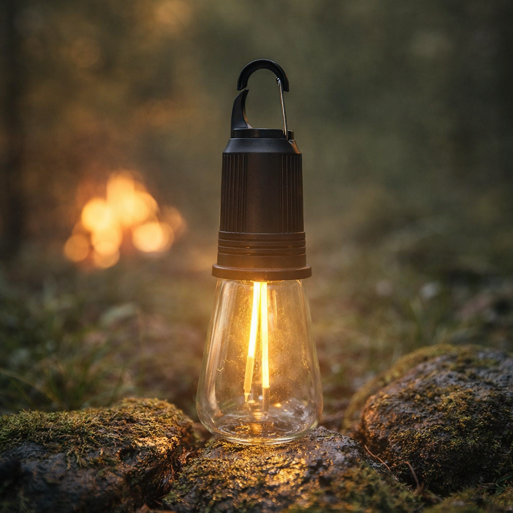T02 Portable Camping Lantern – Type-C Rechargeable LED Hanging Light with 3 Lighting Modes