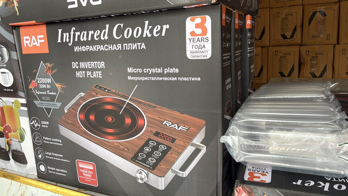 RAF 2200W Infrared Electric Cooker – Fast Heating Portable Electric Stove for Home & Kitchen