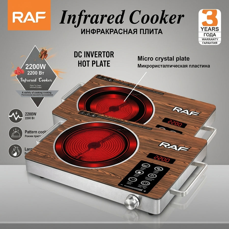 RAF 2200W Infrared Electric Cooker – Fast Heating Portable Electric Stove for Home & Kitchen