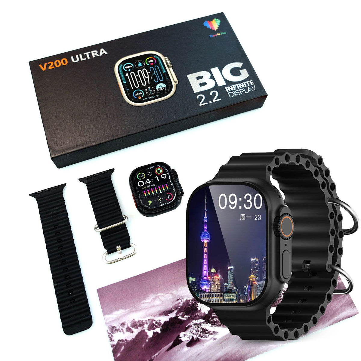 V200 Ultra Smart Watch – 2.2-Inch HD Large Display for Men & Women