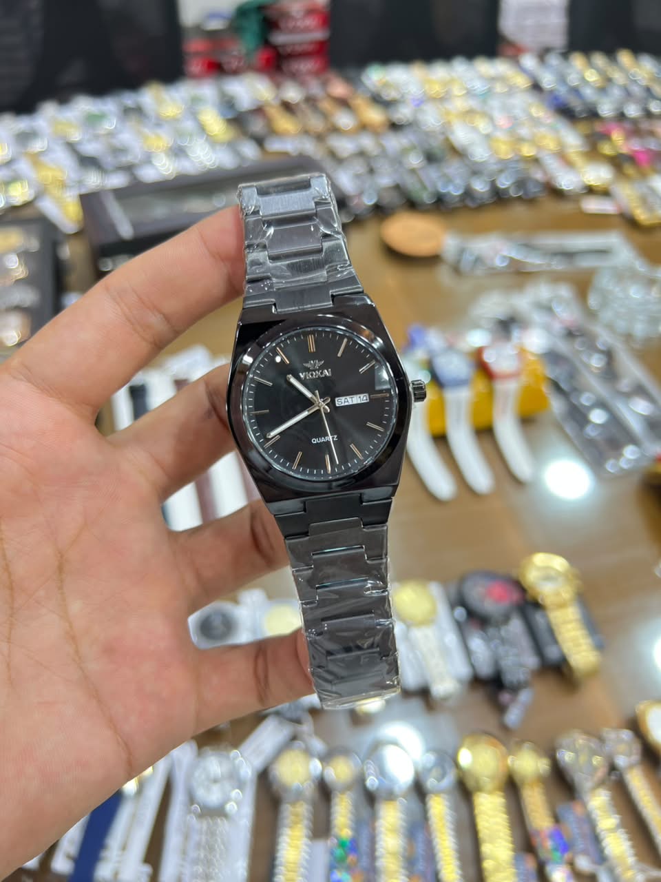 Wokai Men's Black Stainless Steel Watch – Stylish Everyday Wrist watch
