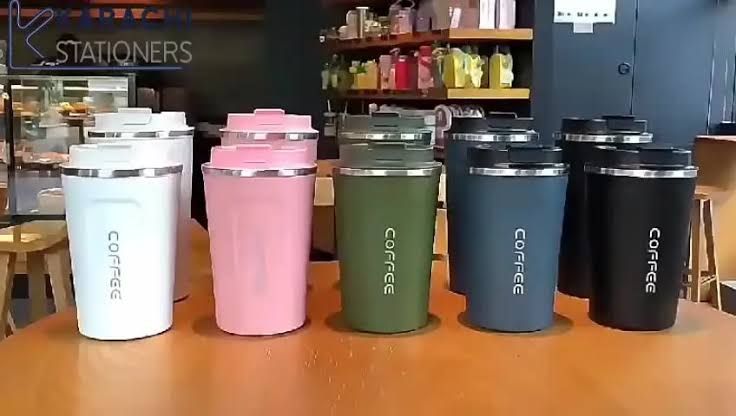 Premium 500ml Black Stainless Steel Coffee Cup – Reusable Travel Mug for Coffee & Tea