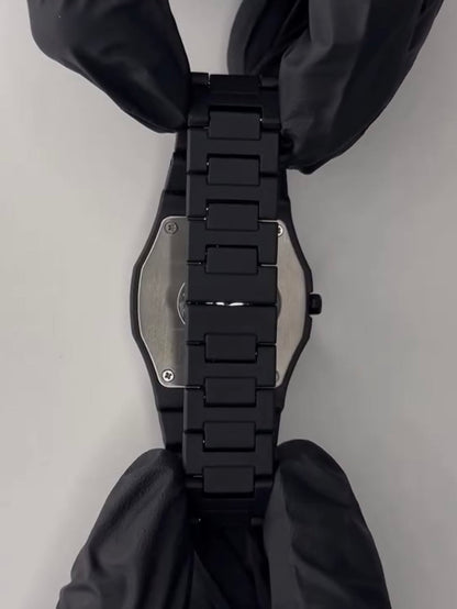 Full Black Aura Quartz Watch for Men – Lightweight Analog Wristwatch with Premium Finish (Without Box)