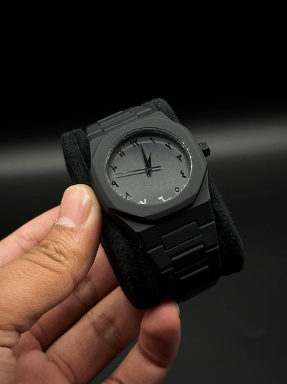 Full Black Aura Quartz Watch for Men – Lightweight Analog Wristwatch with Premium Finish (Without Box)