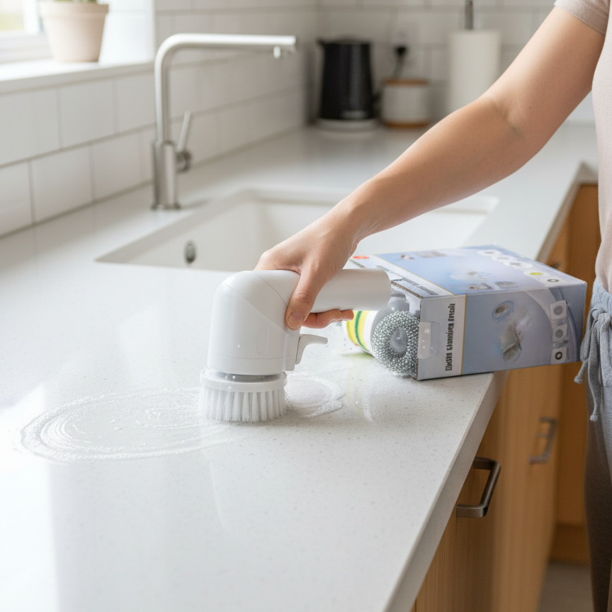 Electric Cleaning Brush with Multiple Attachments – 360° Rotating Scrubber