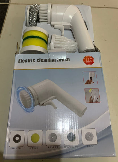Electric Cleaning Brush with Multiple Attachments – 360° Rotating Scrubber