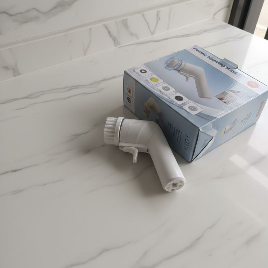 Electric Cleaning Brush with Multiple Attachments – 360° Rotating Scrubber