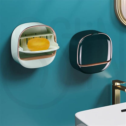 Wall Mounted Soap Holder with Drain Tray – Waterproof Soap Dish for Kitchen & Bathroom (Random Color)