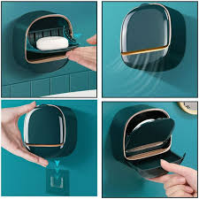 Wall Mounted Soap Holder with Drain Tray – Waterproof Soap Dish for Kitchen & Bathroom (Random Color)