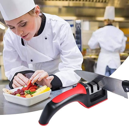 3-in-1 Knife Sharpener Set with Ceramic Peeler – Diamond-Coated 3-Stage Kitchen Knife Sharpener