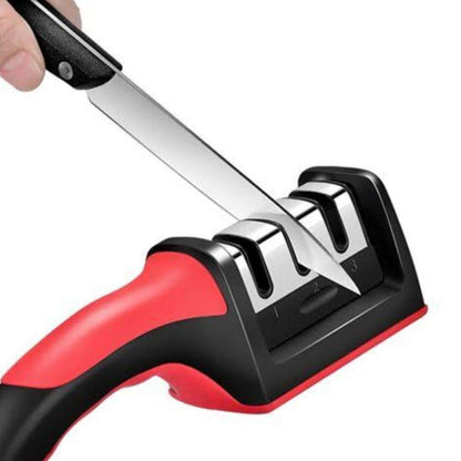 3-in-1 Knife Sharpener Set with Ceramic Peeler – Diamond-Coated 3-Stage Kitchen Knife Sharpener