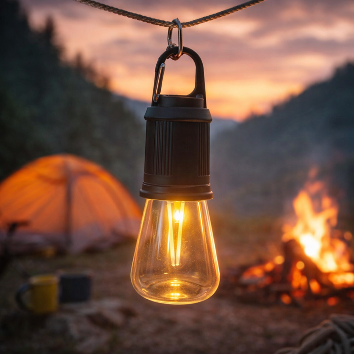 T02 Portable Camping Lantern – Type-C Rechargeable LED Hanging Light with 3 Lighting Modes