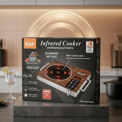 RAF 2200W Infrared Electric Cooker – Fast Heating Portable Electric Stove for Home & Kitchen