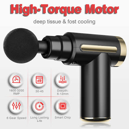 4-in-1 Massage Gun with 5 Speed Modes – Rechargeable Muscle Massager for Neck, Feet & Body