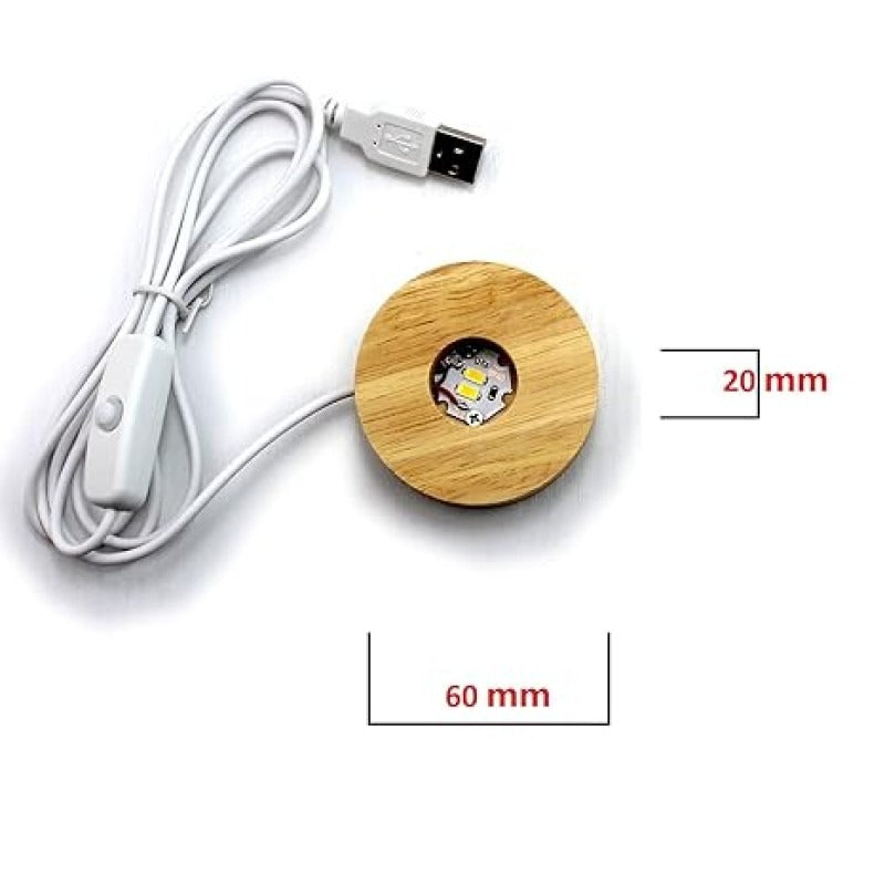 Glowing Crystal Moon Ball Lamp with LED Wooden Base – Decorative Night Light for Bedroom & Home