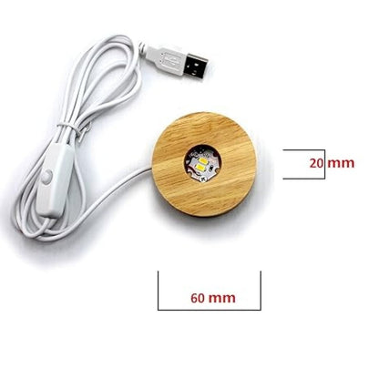 Glowing Crystal Moon Ball Lamp with LED Wooden Base – Decorative Night Light for Bedroom & Home