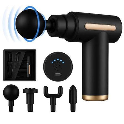 4-in-1 Massage Gun with 5 Speed Modes – Rechargeable Muscle Massager for Neck, Feet & Body
