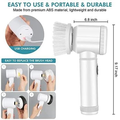 5-in-1 Electric Cleaning Brush – Multi-Purpose Handheld Scrubber for Kitchen & Bathroom | ClickKar.store