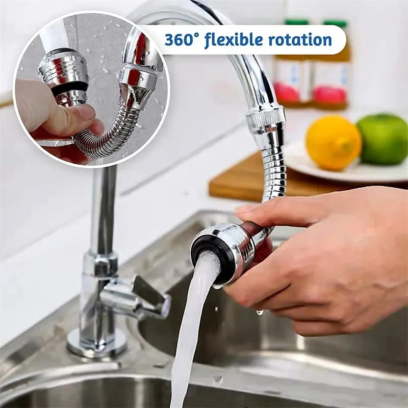 360° Rotatable Faucet Shower Head – Anti-Splash Kitchen Tap Attachment for Easy Washing