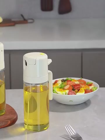 2-in-1 Oil Sprayer Bottle for Kitchen – Spray & Pour Cooking Oil Dispenser for Baking and BBQ