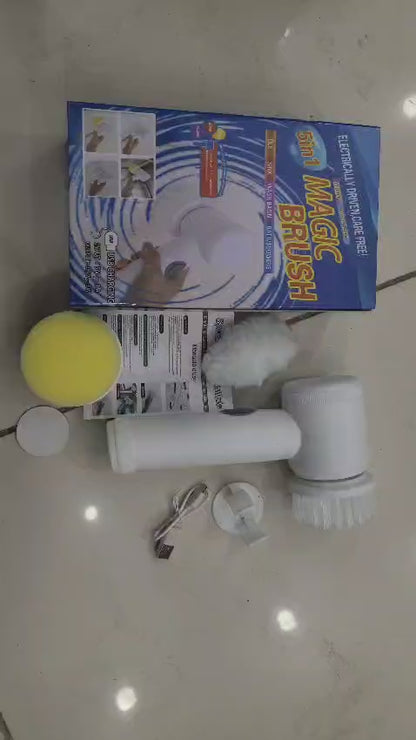 5-in-1 Electric Cleaning Brush – Multi-Purpose Handheld Scrubber for Kitchen & Bathroom | ClickKar.store